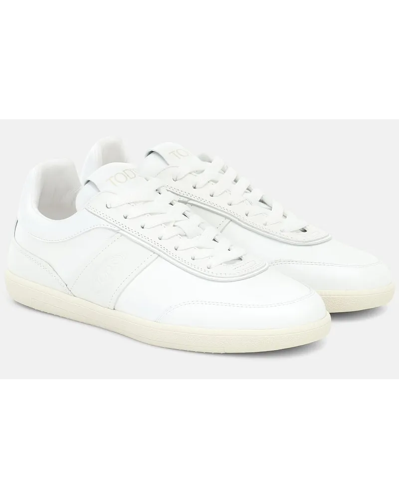 TOD'S Sneakers Tabs aus Leder Weiss