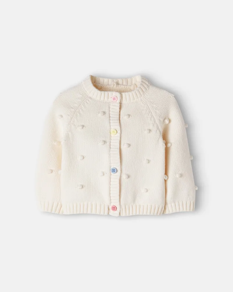 Stella McCartney Kids Baby Cardigan aus Baumwolle und Wolle Weiß