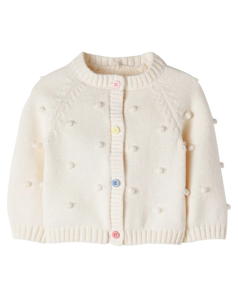 Stella McCartney Kids Cardigan aus Baumwolle und Wolle Weiß