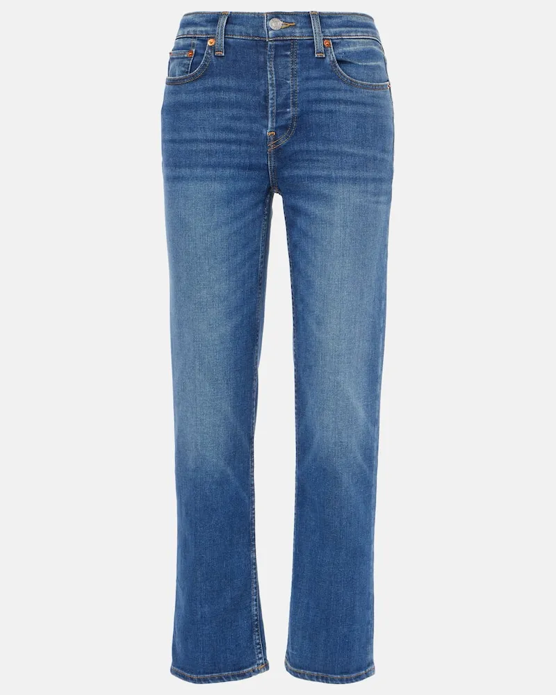 RE/DONE Mid-Rise Straight Jeans Stove Pipe Blau