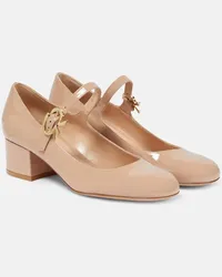 Gianvito Rossi Pumps Mary Ribbon 45 aus Lackleder Pink