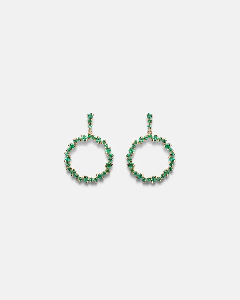 Suzanne Kalan Ohrringe aus 18kt Gelbgold mit Smaragden Gold