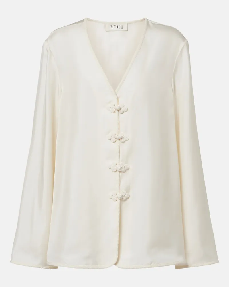 Róhe Róhe Bluse aus Seide Weiß