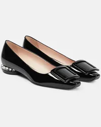 Roger Vivier Ballerinas Strass aus Lackleder Schwarz