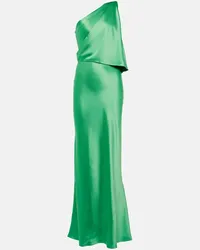 STAUD Robe Naomi aus Satin Gruen