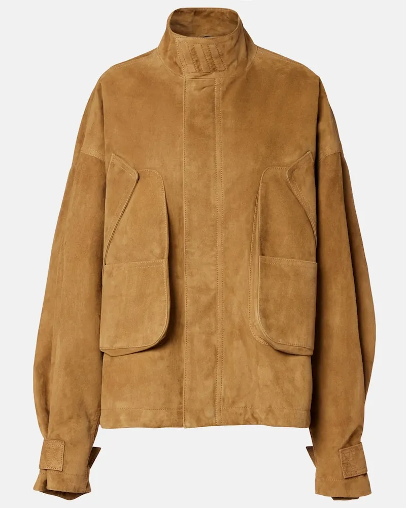 ATTICO Bomberjacke aus Veloursleder Beige