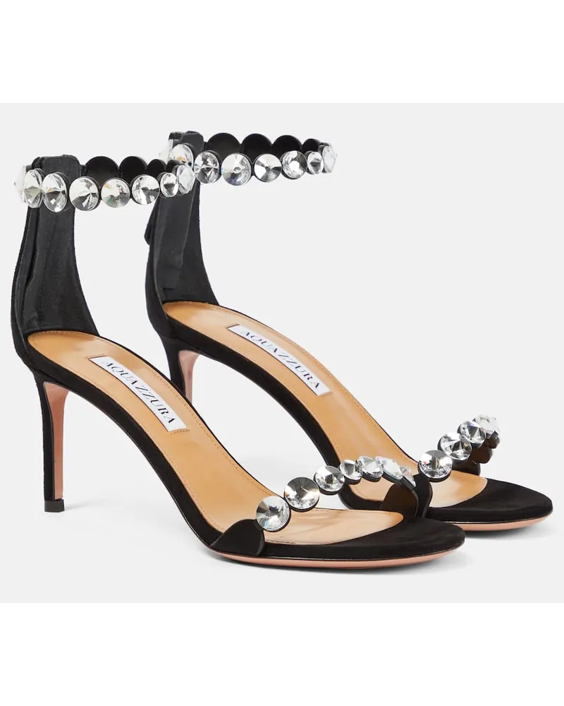 Aquazzura Verzierte Sandalen Maxi-Tequila 75 Schwarz