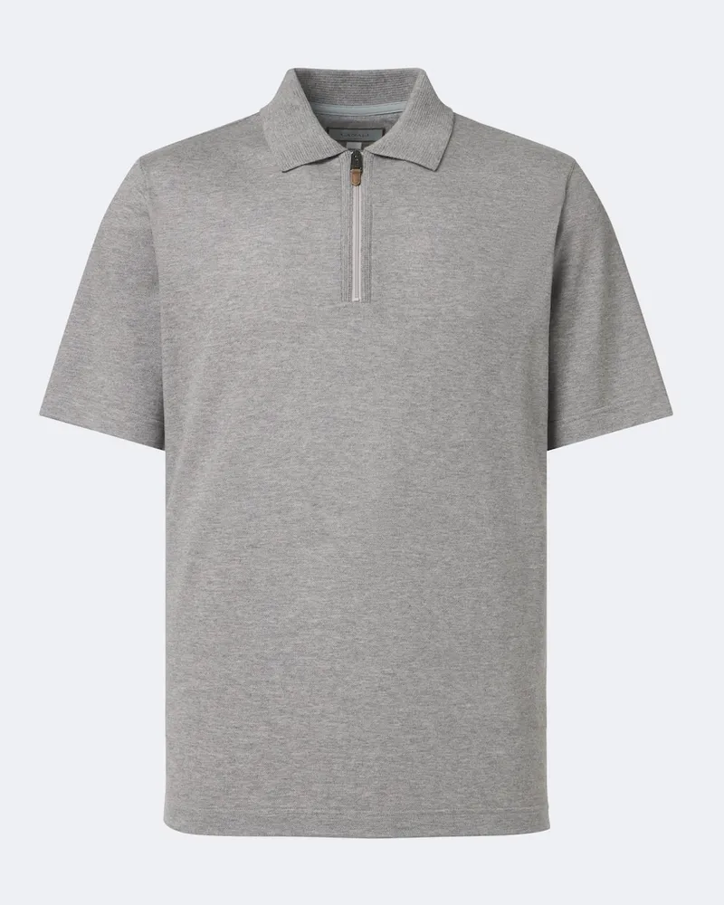Canali Polopullover aus Baumwolle und Kaschmir Grau