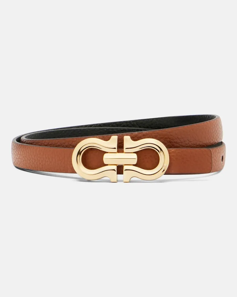 Ferragamo Wendbarer Gürtel Gancini aus Leder Braun