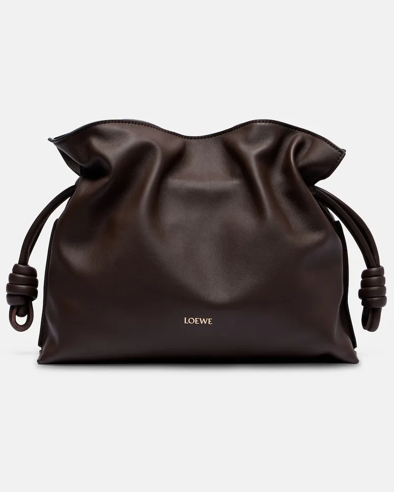 Loewe Clutch Flamenco Medium aus Leder Braun