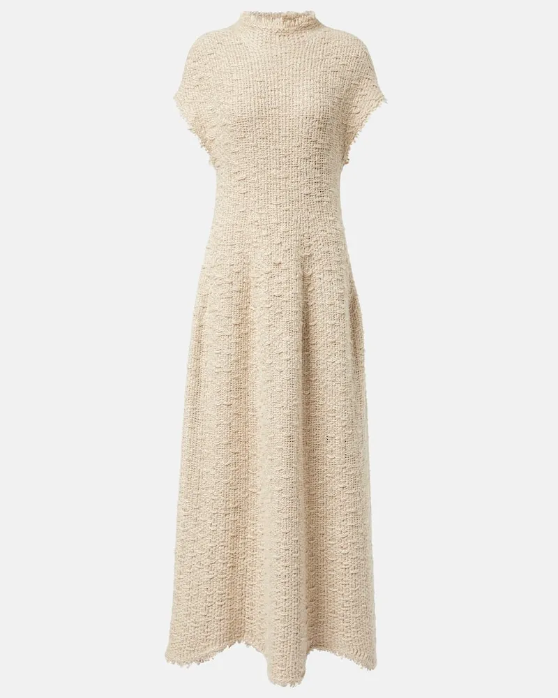 KHAITE Maxikleid Ema aus Hanf und Seide Beige