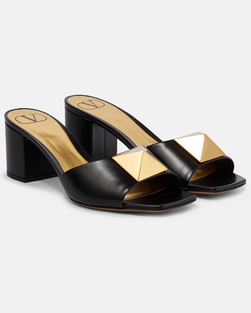 Valentino Garavani Pantoletten One Stud aus Leder Schwarz