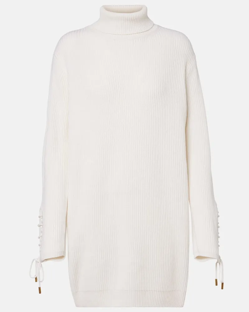 Max Mara Pulloverkleid Ghinea aus Wolle und Kaschmir Weiß
