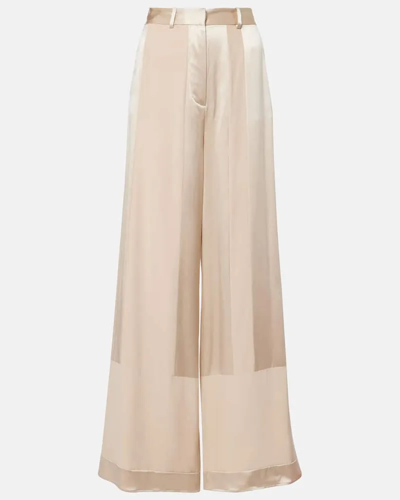 Joseph Gerade Hose Corto aus Seidensatin Beige