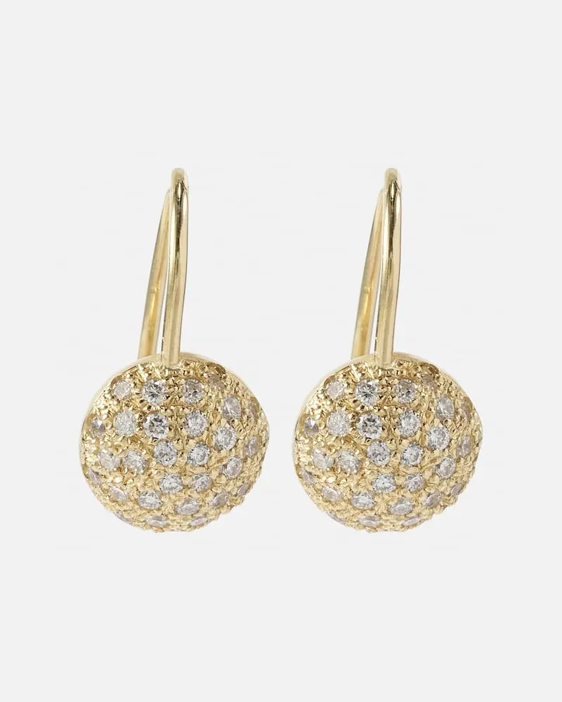 Ileana Makri Ohrringe Sphere aus 18kt Gelbgold mit Diamanten Gold
