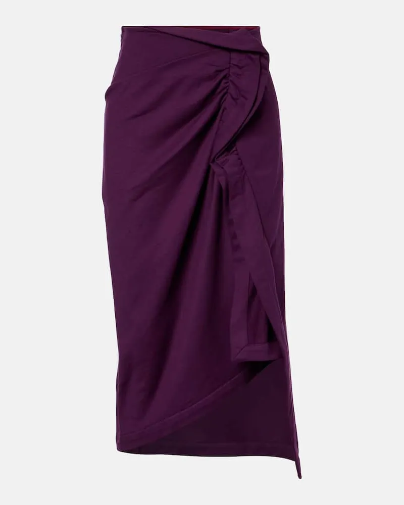 Dries van Noten Midirock aus Baumwoll-Jersey Lila
