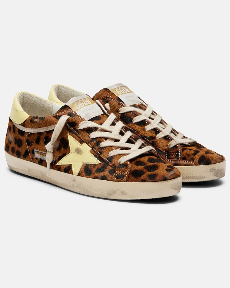 Golden Goose Sneakers Super-Star aus Kalbshaar Braun