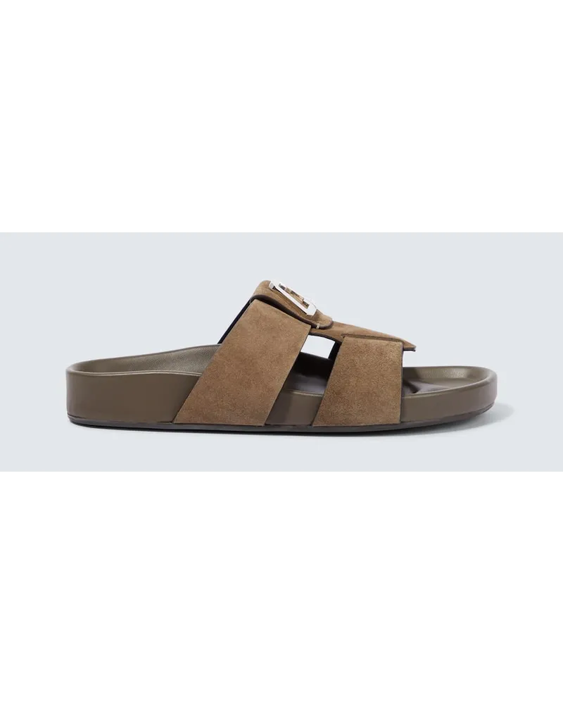 Christian Louboutin Sandalen Dhabubizz aus Veloursleder Braun