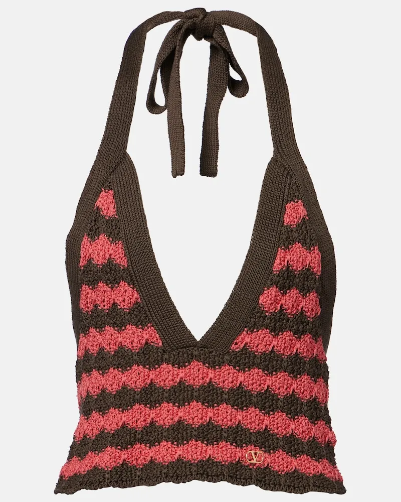 Valentino Garavani Cropped-Top aus Strick Multicolor
