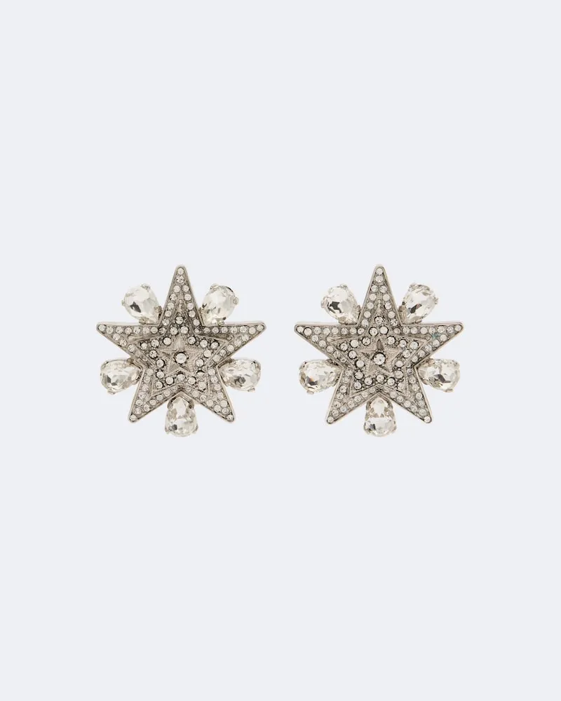 Dolce & Gabbana Clip-Ohrringe Starburst mit Kristallen Silber