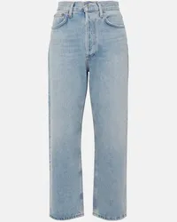 AGOLDE Mid-Rise Straight Jeans 90’s Crop Blau