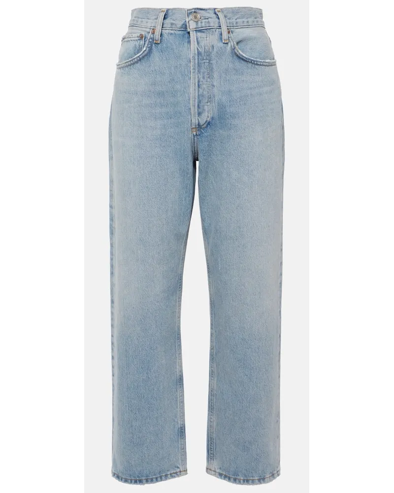 AGOLDE Mid-Rise Straight Jeans 90’s Crop Blau