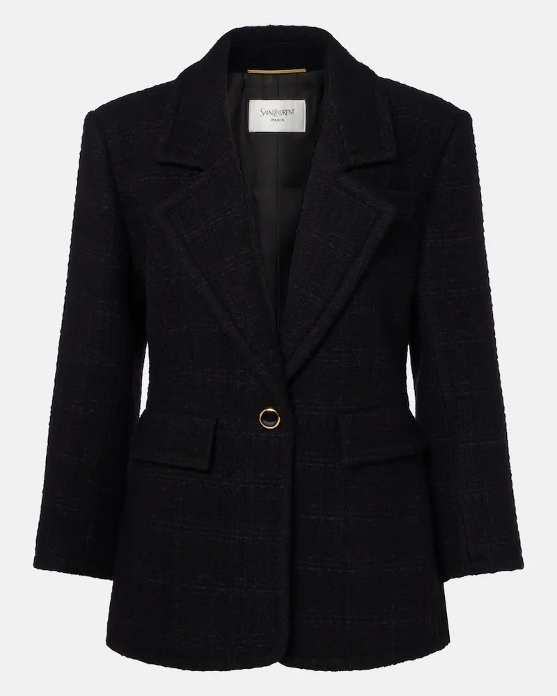 Saint Laurent Jacke aus Tweed Schwarz