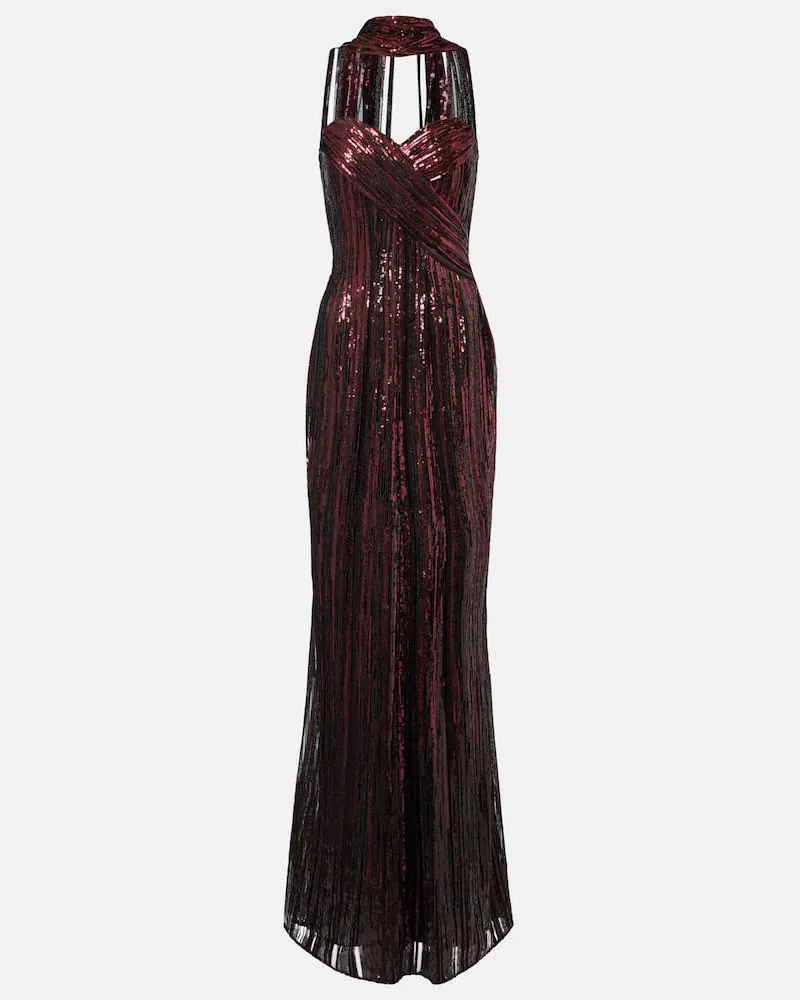 Elie Saab Robe mit Pailletten Burgund