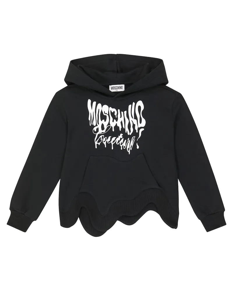 Moschino Bedruckter Hoodie aus Baumwoll-Jersey Schwarz
