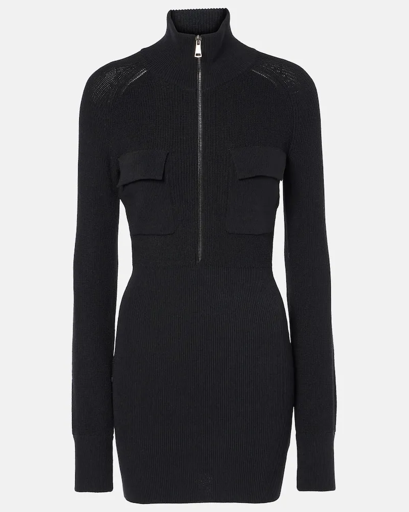 Aya Muse Minikleid Rutu aus einem Baumwollgemisch Schwarz