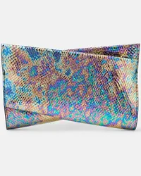 Christian Louboutin Clutch Loubitwist aus Metallic-Leder Multicolor