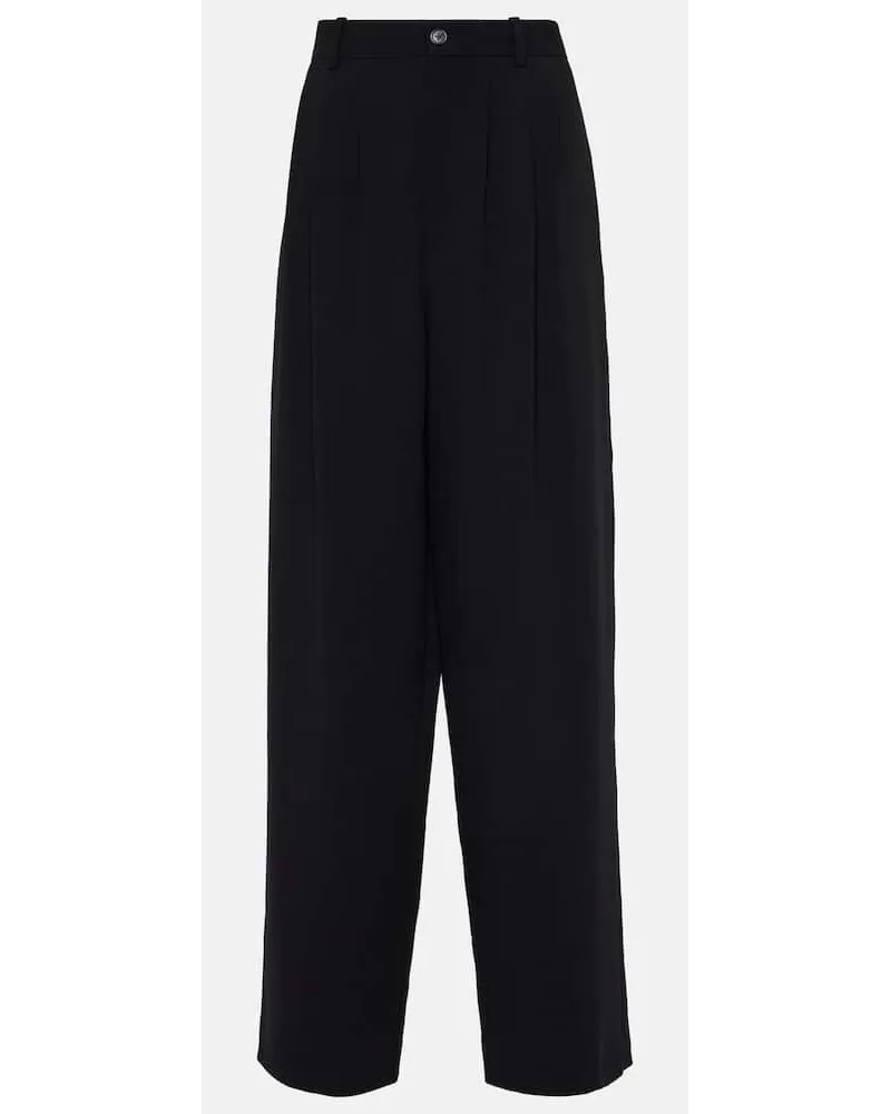 The Row Weite Hose Rufus aus Wolle Schwarz