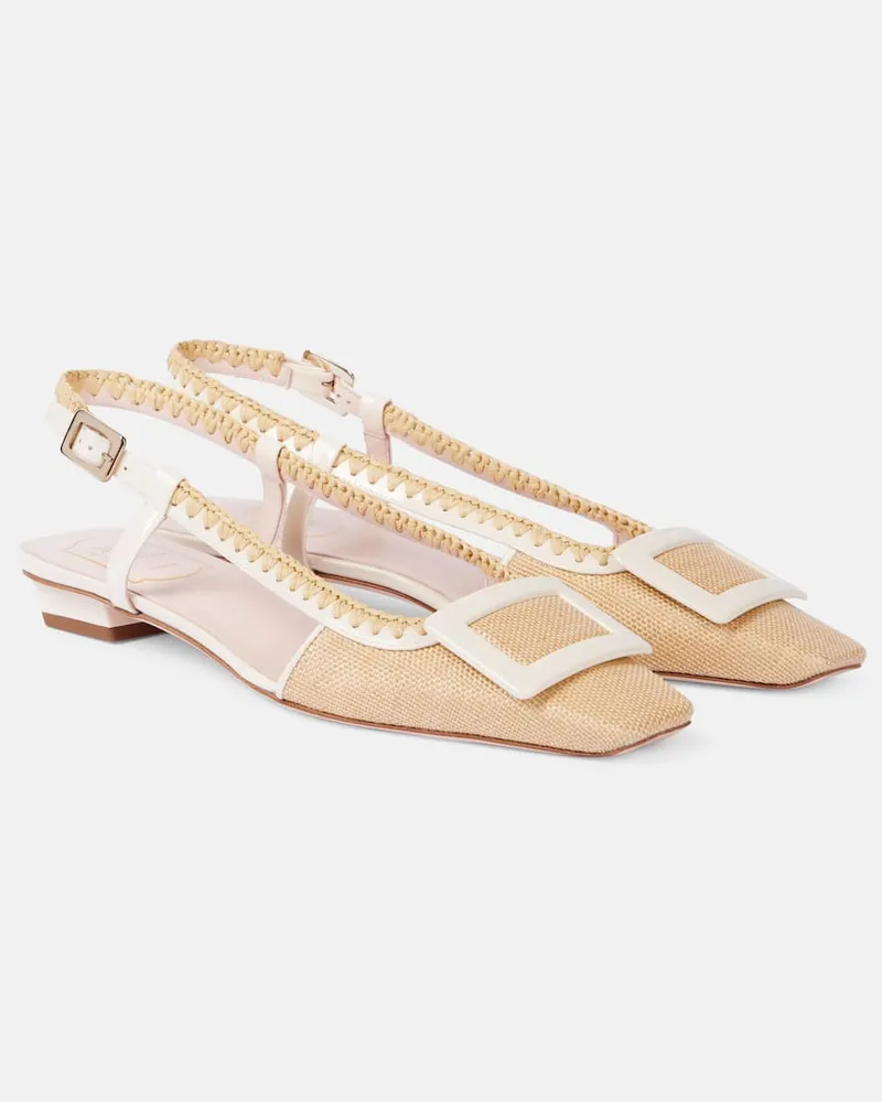 Roger Vivier Slingback-Ballerinas Belle Vivier aus Canvas Beige