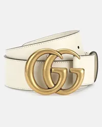 Gucci Guertel GG aus Leder Weiss