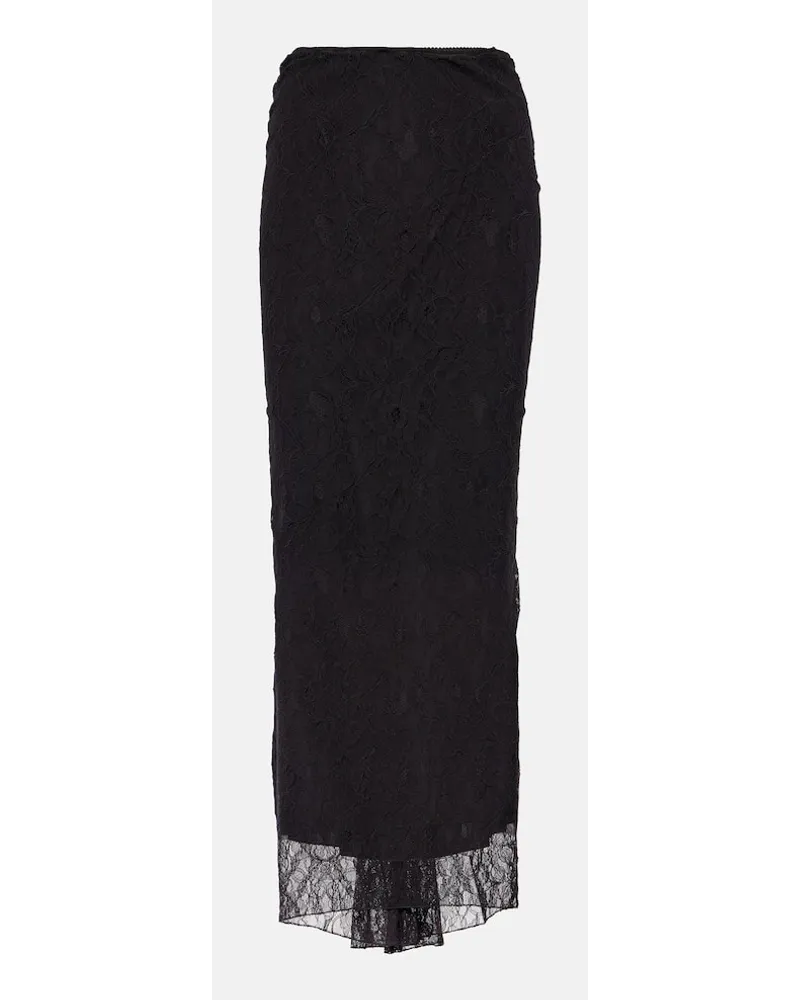 Dolce & Gabbana Low-Rise-Maxirock aus Spitze Schwarz