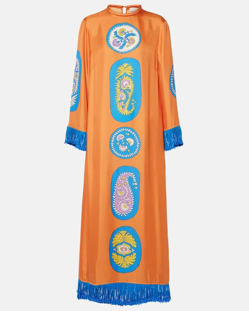 ALEMAIS Alémais Midikleid Luis aus Seide Multicolor