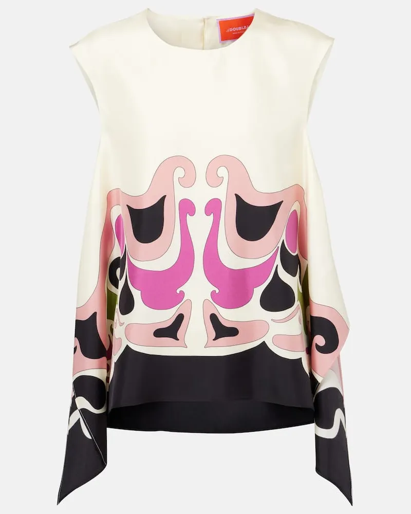 La DoubleJ Top San Carlo aus Seiden-Twill Weiã