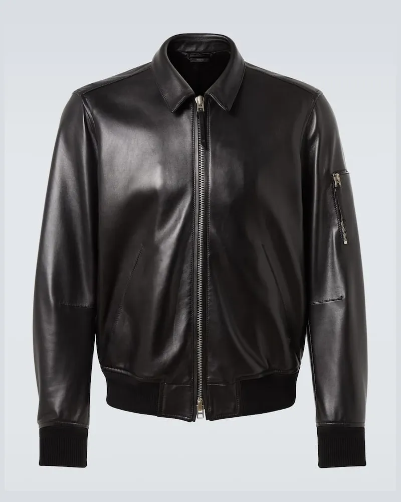 Tom Ford Blouson aus Leder Schwarz