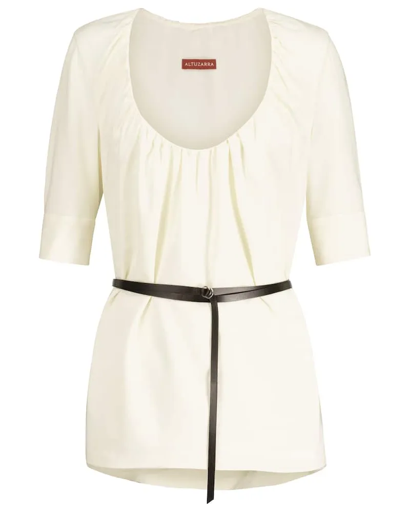 Altuzarra Top Nika aus Crêpe Weiß