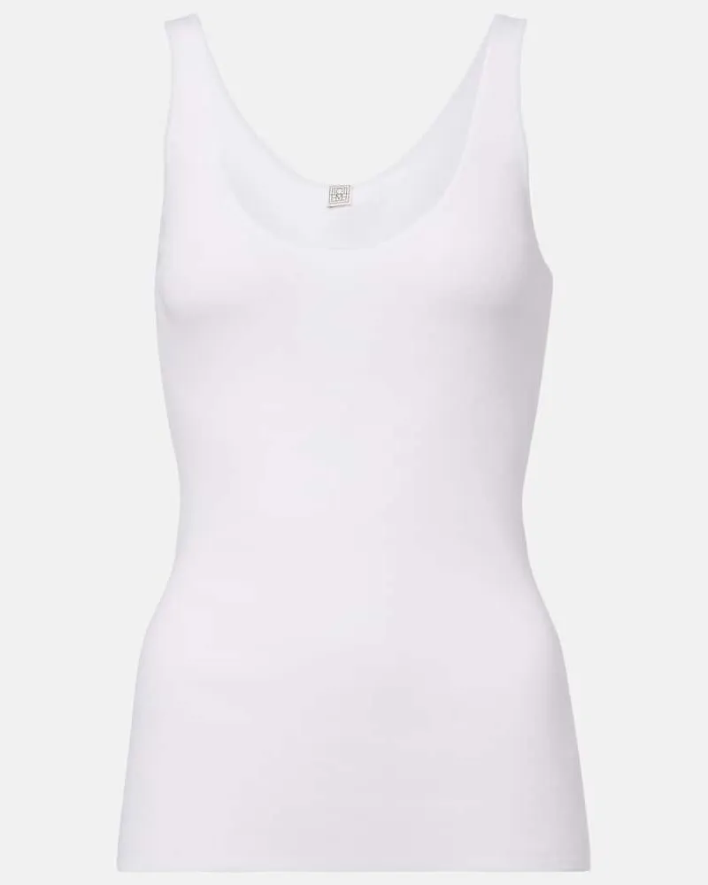 Totême Top aus Baumwoll-Jersey Weiß