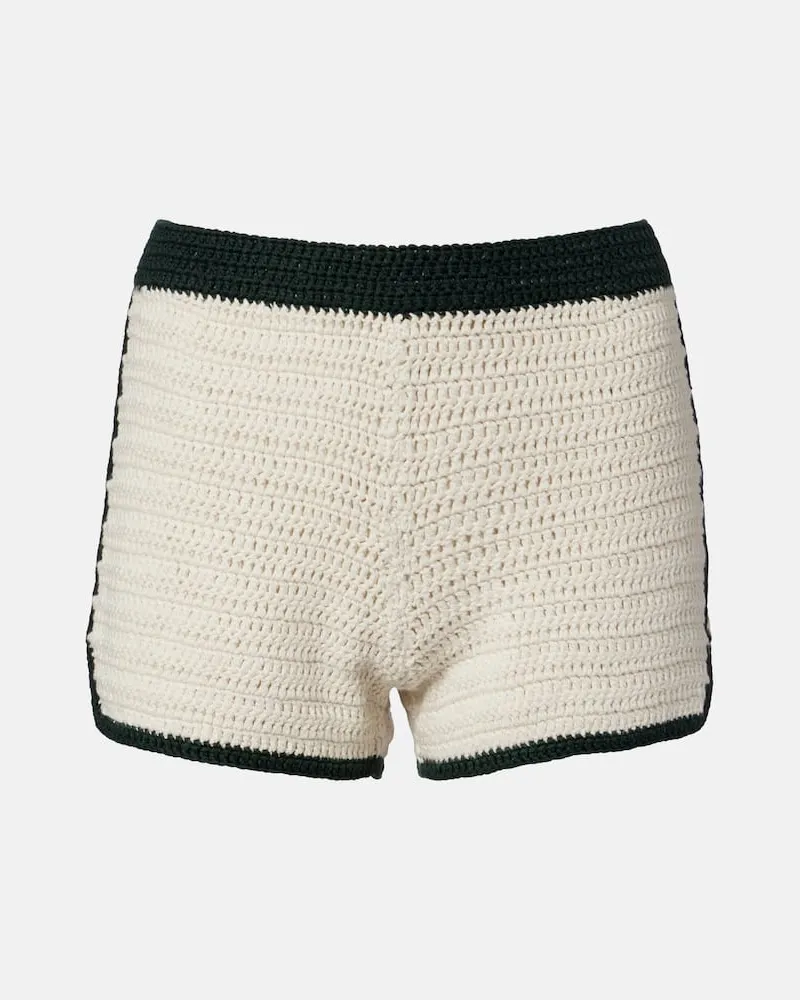 The Upside Shorts Molokai aus Häkelstrick Weiß