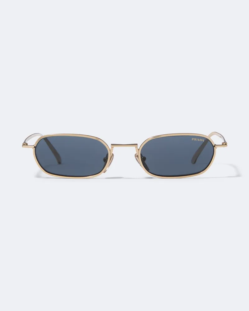 Prada Ovale Sonnenbrille Blau