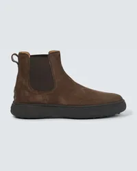 TOD'S Chelsea Boots Gommino aus Veloursleder Braun