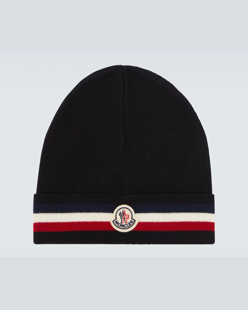 Moncler Mütze aus Schurwolle Schwarz