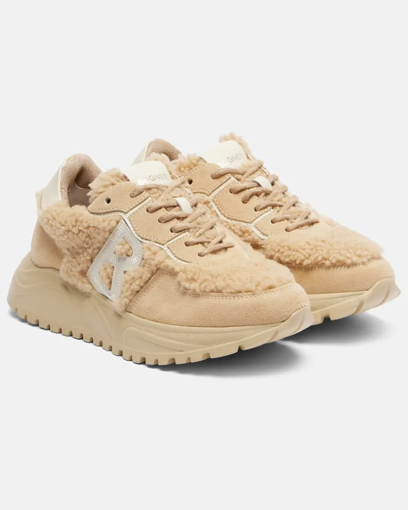 Bogner Plateau-Sneakers Malaga 27 aus Shearling Beige