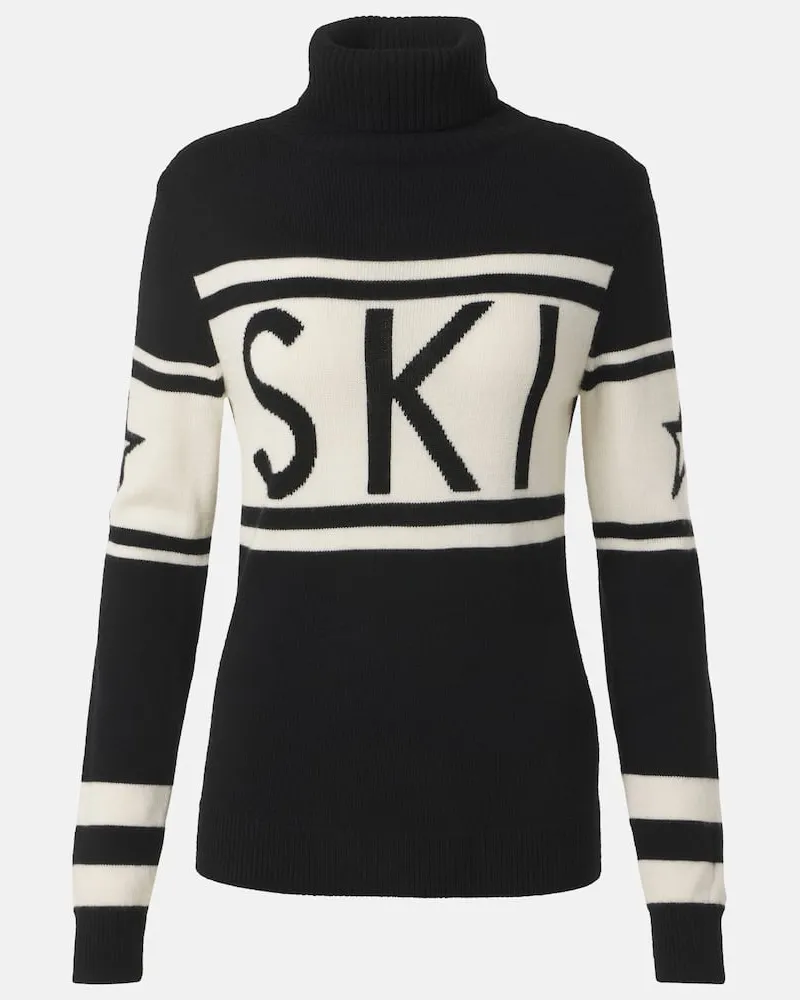 Perfect Moment Skipullover Schild aus Wolle Schwarz
