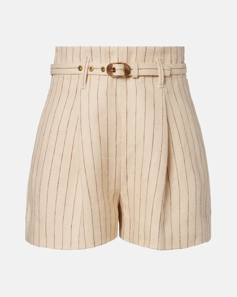 Zimmermann Shorts aus Leinen mit Gürtel Beige