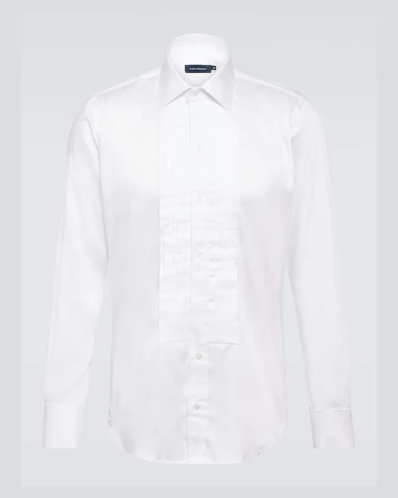 Thom Sweeney Smokinghemd aus Popeline Weiß