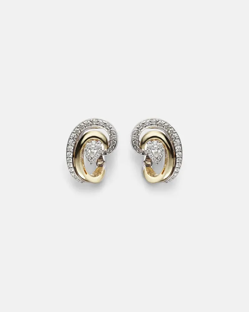 YEPREM Ohrringe Golden Strada aus 18kt Gelb- und Weißgold mit Diamanten Gold