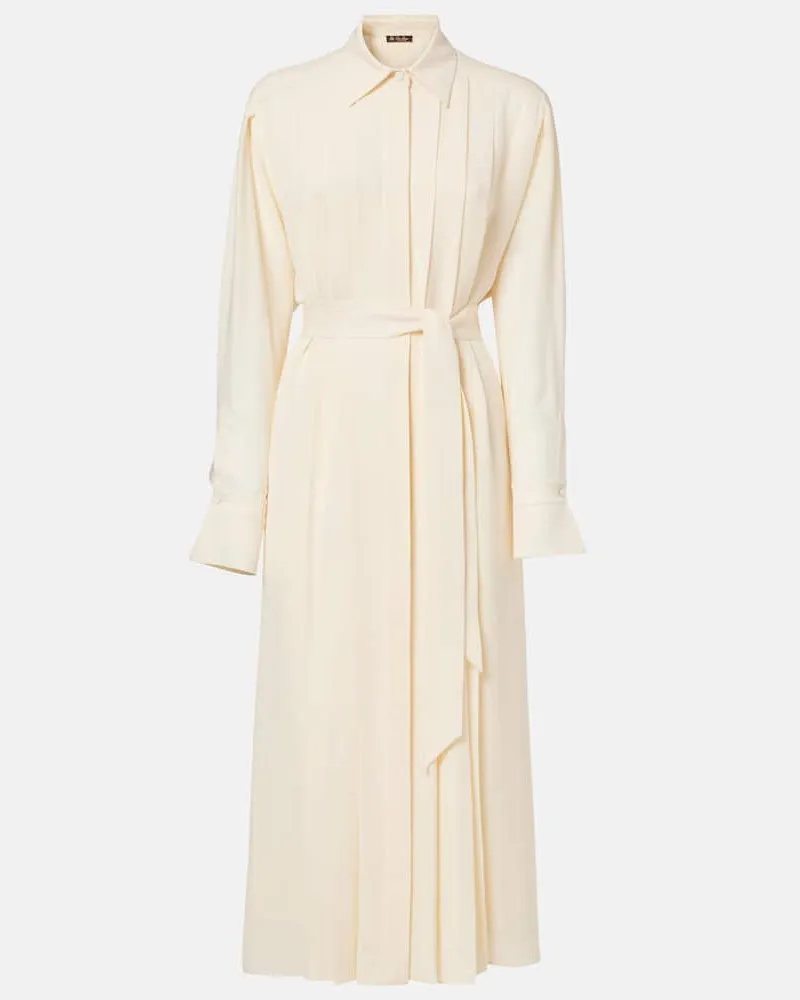 Loro Piana Hemdblusenkleid Lorely aus Georgette Neutral